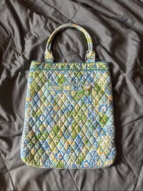 Y2K Vera Bradley Floral Tote Bag in Blue & Green English Meadows Print